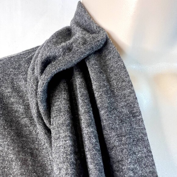 M Ann Taylor Wrap Around Neck Tie Long Sleeve Blouse Gray Size Medium Neutral - Picture 5 of 10